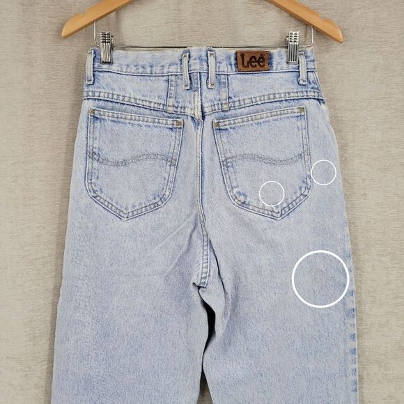 Lee Vintage  Mom Jeans Ultra Light Acid Wash Cotton High-waisted Size 13 Long - Picture 10 of 16